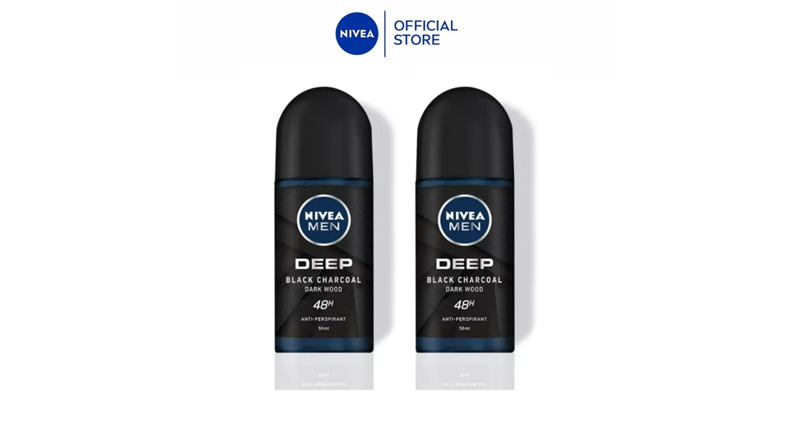 Buy Nivea Men Deodorant Deep Black Charcoal Dark Wood Roll-on 2pcs